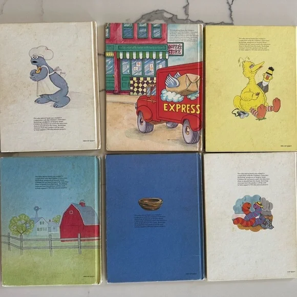 Vintage Set of 6 Sesame Street Hardcover 80’s Books - Picture 3 of 4